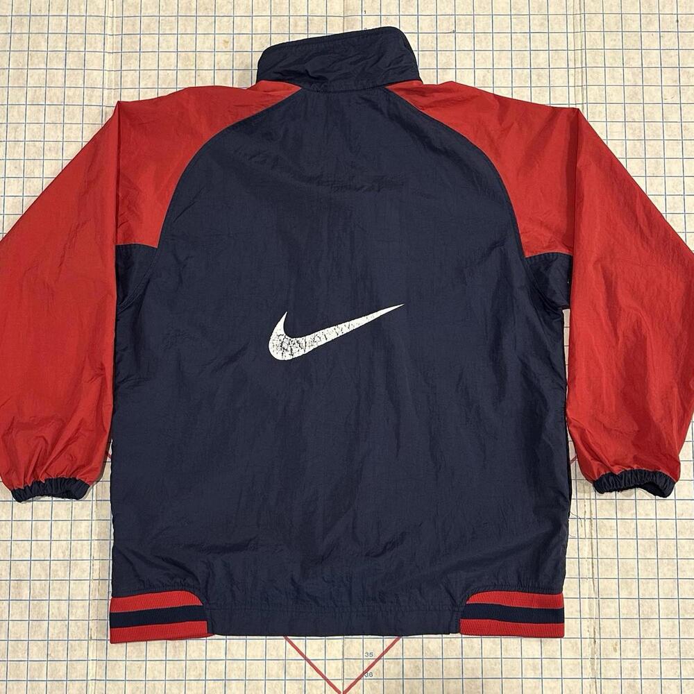 Vintage Nike Windbreaker Track Jacket Women’s XL 18-20 Blue Red Stripes Retro